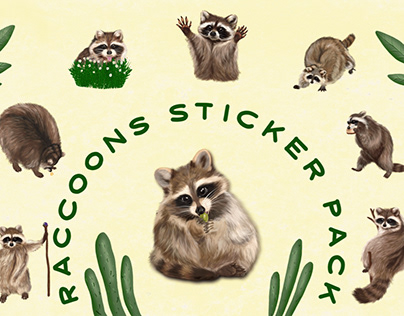 Raccoons sticker pack