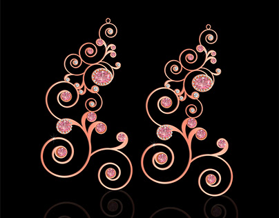 Jewelry design/ earring and rings /vector