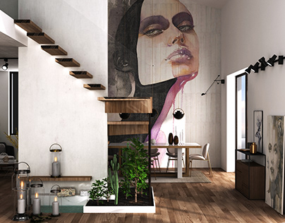 Elevated Spaces: Stairway & Living Room Design