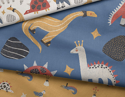 Dinosaurs/Textile pattern design for kids 2021