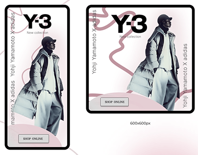 advertising banner for the Y-3 online store