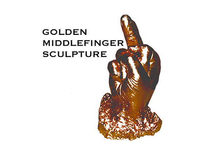 Golden Middlefinger Sculpture