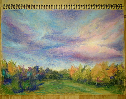 Pastel field sketch