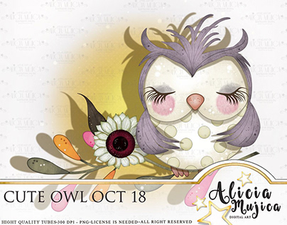 Cute Owls Oct 18 by Alicia Mujica