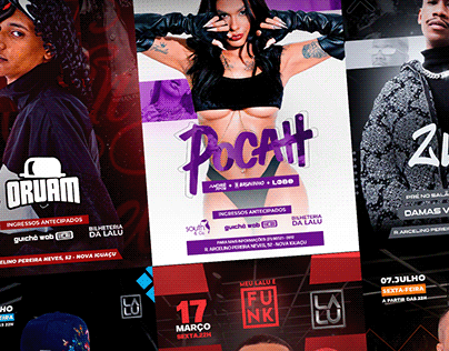 Flyers/Motions eventos - Pagode, Funk, Trap