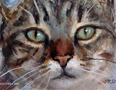"Pretty Kitty," oil on canvas panel.