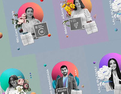 Digital collage posters for SDG Youth Azerbaijan