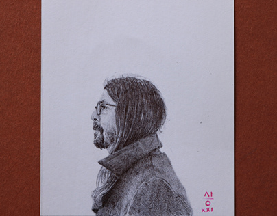 Dave Grohl, Ballpoint pen on paper