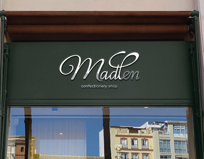 Logotype and package for confectionery shop Madlen