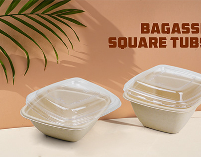 Bagasse Square Tub