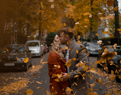 Autumn love story in Frankfurt, Germany