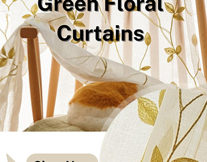 Green Floral Curtains UK