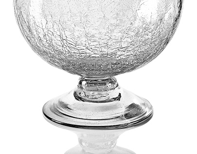 Copa de cristal crackelado