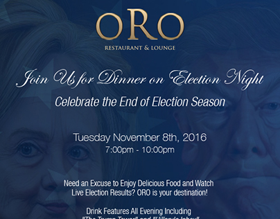 Flyer Design for ORO Raleigh - Election Night Viewing