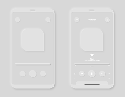 Low fidelity wireframing for music app with Neumorphism