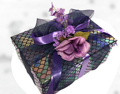 Purple gift box- Gift ideas for her- Empty Gift basket