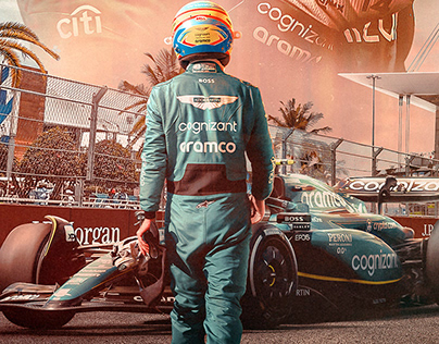 Fernando Alonso Aston Martin F1 Poster