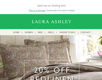 Laura Ashley bedding sale eblast