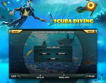 Scuba Diving UI share-gui/ui/ue/ux app icon logo web