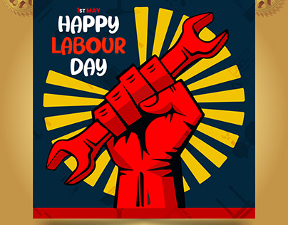 Happy Labor day creative colorful banner