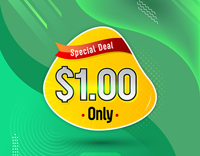 Special Dollar One Only Deal Banner Template