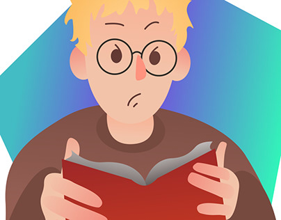 Bookworm vector illustration