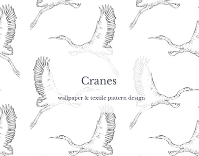 Project thumbnail - Crane Birds Pattern Design