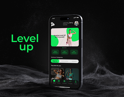 Fitness App | Level Up | UI_UX Design.