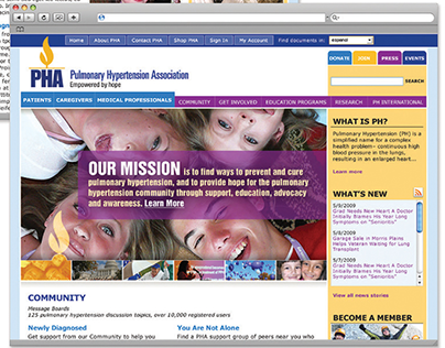Pulmonary Hypertension Association Website Design