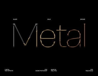 Metal Text Effects: Gold, Silver, Bronze
