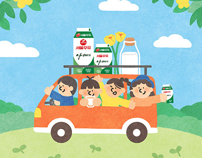 Seoul Milk Promotion Illustration