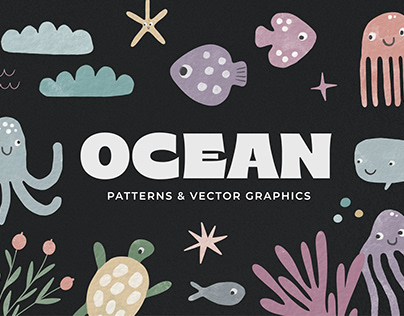 OCEAN patterns & graphic + FREEBIE!