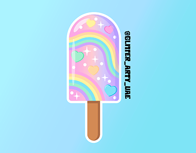 Rainbow Ice Lolly Sticker Design