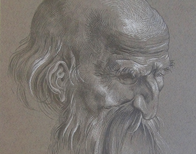 Albrecht Dürer. Head of the apostle. Copy.