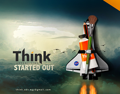 Advertising concept for think