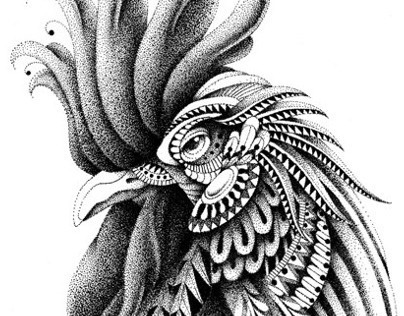Ornately Decorated Rooster