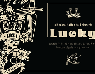 Lucky - old school tattoo elements