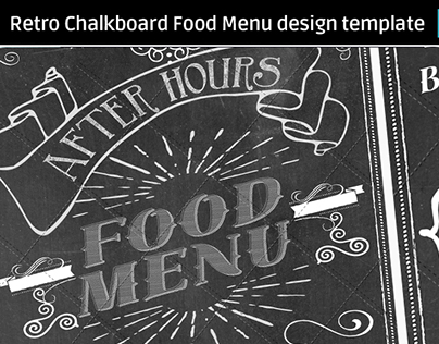 Retro Chalkboard Food Menu design template PSD