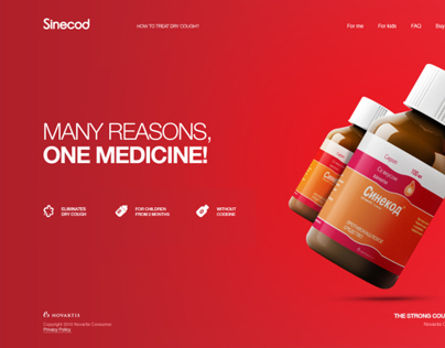 Website Concept for Novartis Sinecod Cough Syrup