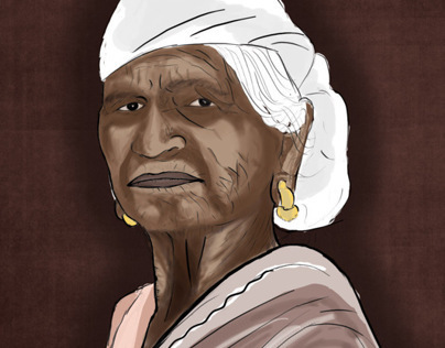 Indian Old lady drawing