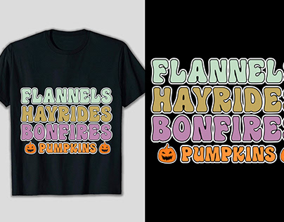 Flannels Hayrides Bonfires Pumpkins Retro SVG Design