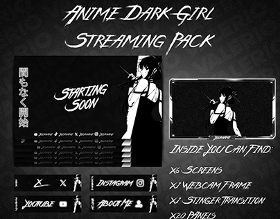 Anime Dark Girl Streaming Pack - Yor Forger Edition
