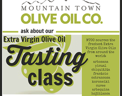 Mountain Town Olive Oil Tasting Class Sign