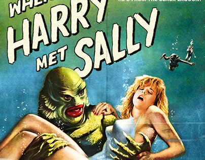 Film posters designed with bizarre combinations