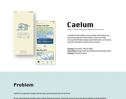 Caelum - Flight management app UI/UX