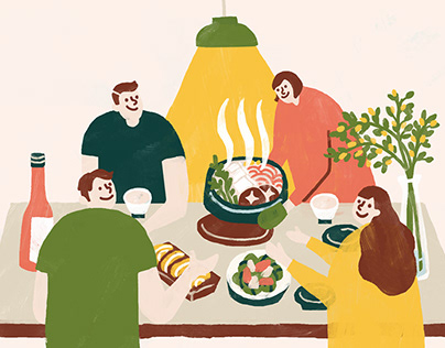 La Vie 2月號：來我家吃飯吧！專欄插畫繪製