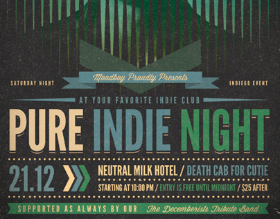 Pure Indie Night Flyer