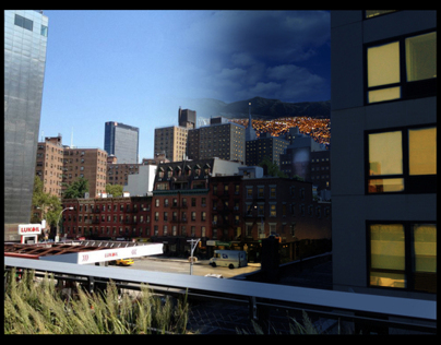 Day to Night Highline view Matte Painting