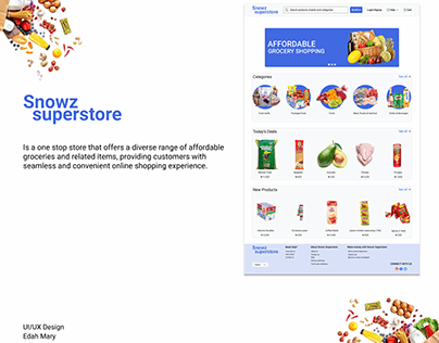 Snows Superstore Grocery website-Case study