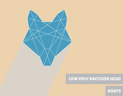 Low poly raccoon head